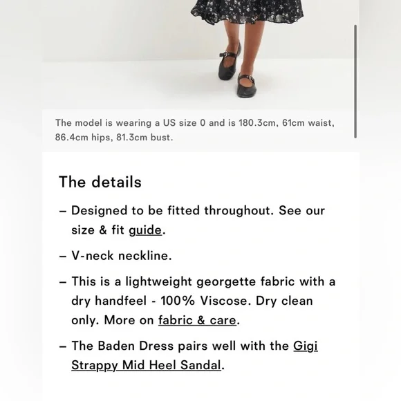 NWT Reformation Baden Dress in Lucien Black Floral |  size 2 - Picture 7 of 11